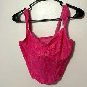 Gilly Hicks Hollister Pjnk Corset Crop Top